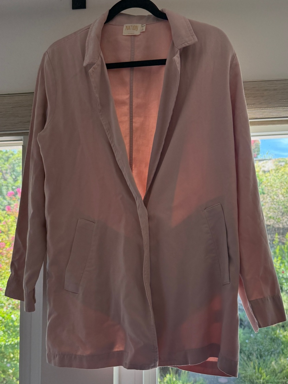 Nation LTD Blush Pink Open-Front Lightweight Blazer Jacket